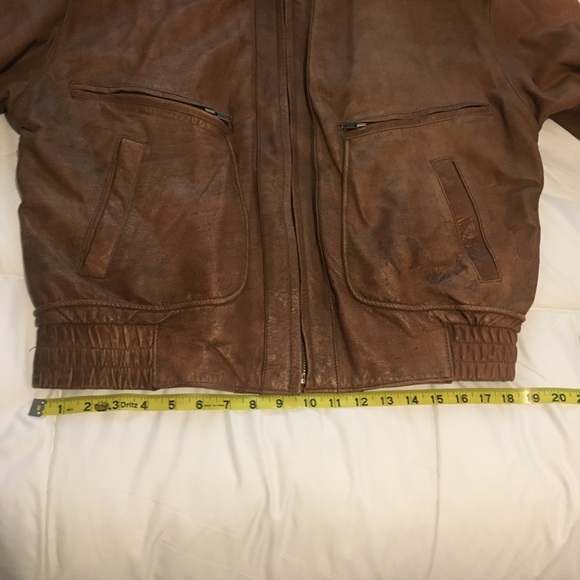 Vintage Nordstrom Brass Plum Leather Bomber Jacket - Picture 12 of 16